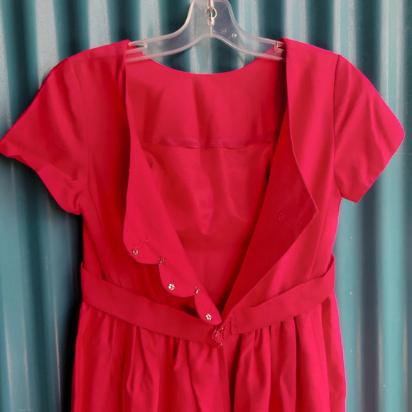 Vintage Emma  Domb Pink Party Cocktail Dress Long short sleeves size 9 - Picture 8 of 12